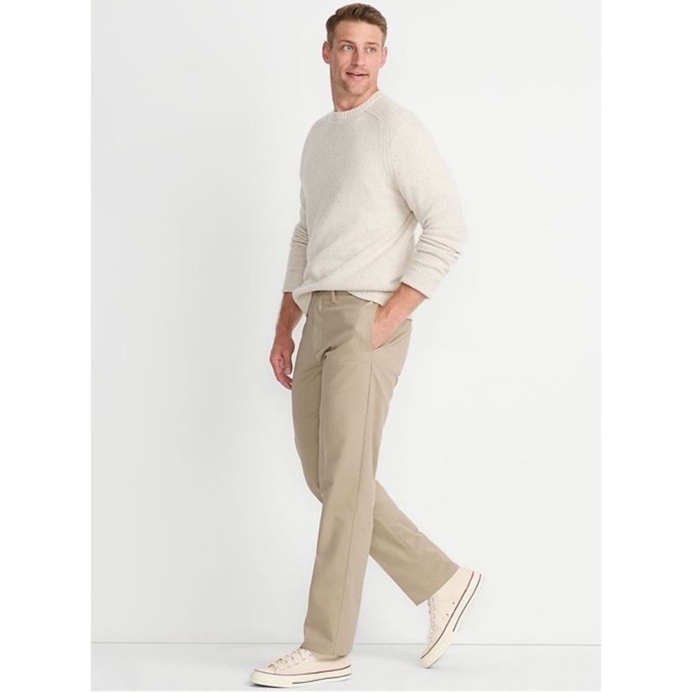 Lands End Mens 42 Traditional Fit Khaki Chino Pants Tan Cotton‎ Twill Trousers